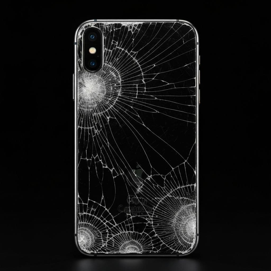 Damaged phone before refurbishment